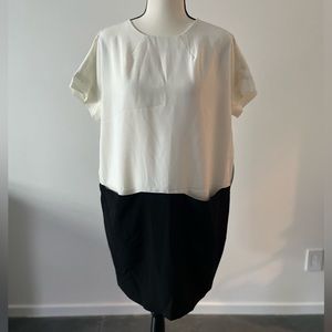 Vertigo Colorblock Dress XS Black White Minimalist